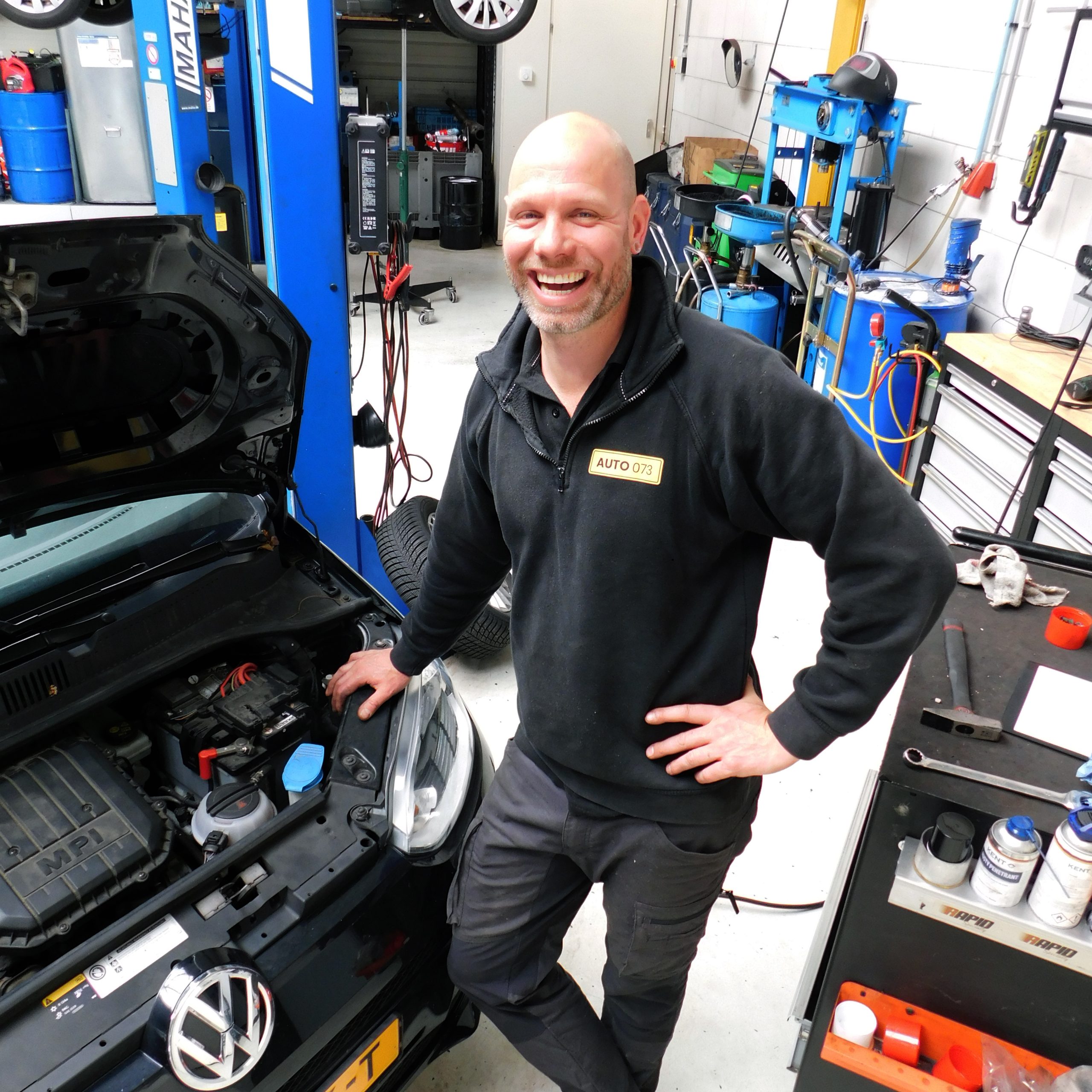 Jeroen in de werkplaats